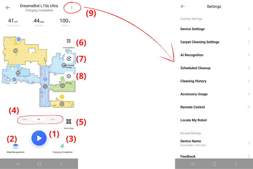 The start screen of the Dreame Home app can be seen.